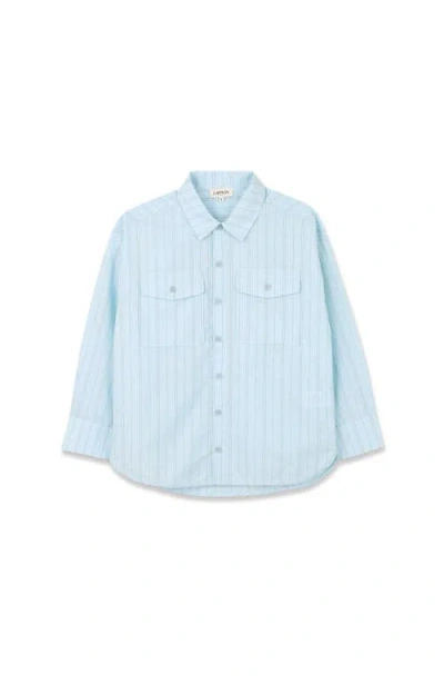 Lanvin Kids Long-sleeved Shirt In Cotton In Blue