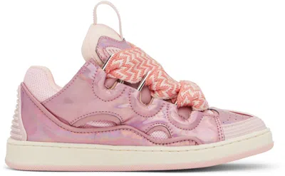 Lanvin Kids Pink Lace-up Sneakers