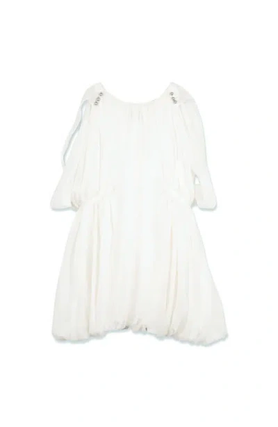 Lanvin Kids Silk Ceremony Dress In Charmeuse In White