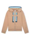 Lanvin Beige Hoodie With Logo And Curb Motif In Beige