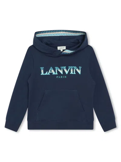 Lanvin Kids Sweatshirt In Blue