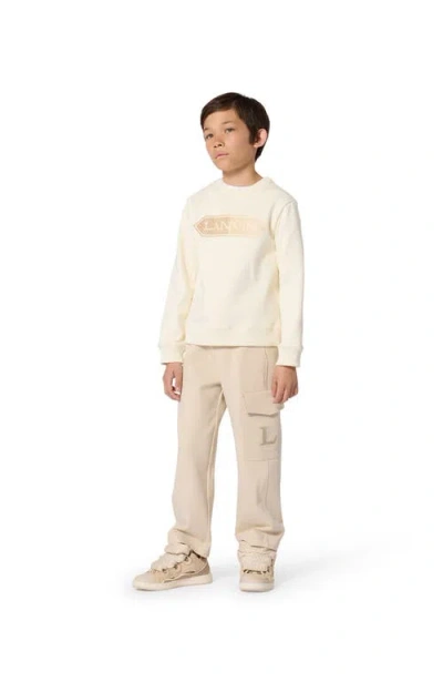 Lanvin Kids Sweatshirt In Cotton In Neutral
