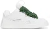 Lanvin Kids Leather Curb Trainers In 10p White