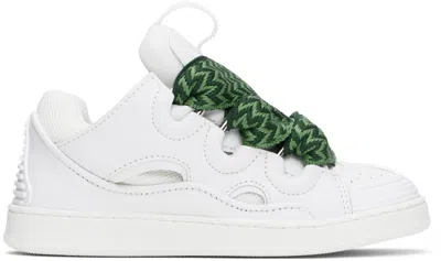 LANVIN KIDS WHITE LACE-UP SNEAKERS