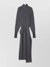 Lanvin Knee Length Dress With Turtleneck And Side Slit In Multi