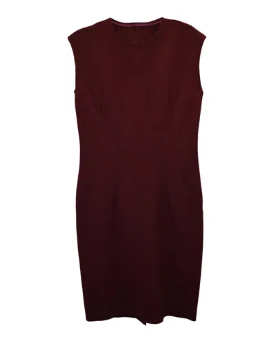 Lanvin Knee Length Jersey Dress In Burgundy Wool In Red