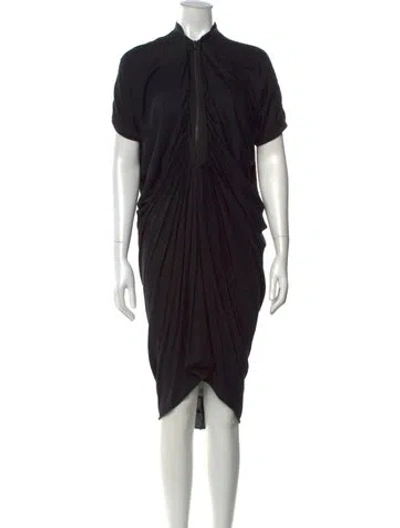 Pre-owned Lanvin Knee-length Dress In Black