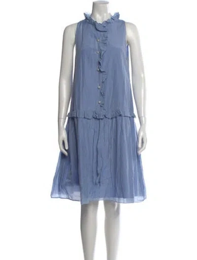 Pre-owned Lanvin Knee-length Dress In Blue