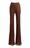Lanvin Knit Flared Pants In Brown