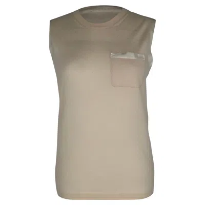 Pre-owned Lanvin Knitted Tank Top In Cream Cashmere In Multi