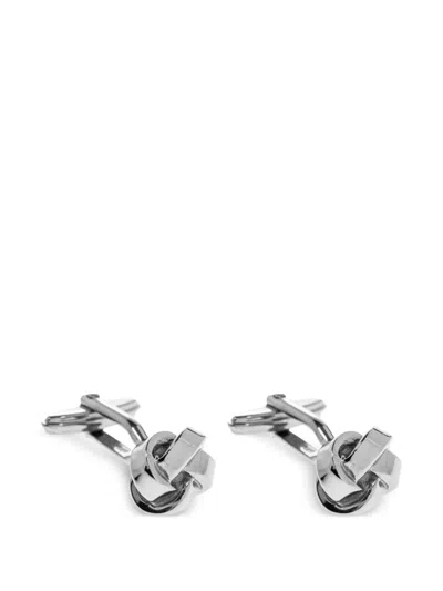 Lanvin Knot-detail Platinum-plated Cufflinks In Metallic
