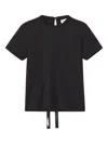 Lanvin Cotton T-shirt With Ribbon Detail In Black