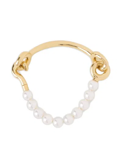 Lanvin Knot Pearl Bracelet In Gold