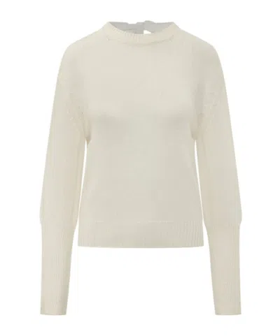 Lanvin Knot-detail Back-tie Sweater In White