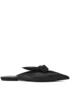 Lanvin Knotted Pointed-toe Flat Mules In Multi