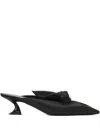 Lanvin Knotted Pointed-toe Mules In Black