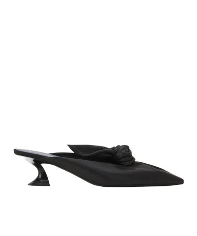 LANVIN LANVIN MIDNIGHT STEP BOW DETAILED HEELED MULES