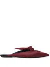 Lanvin Midnight Step Leather Bow Mule In Brown