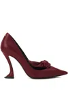 Lanvin Knotted Pointed-toe Pumps In Burgundy