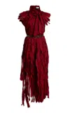 Lanvin Knotted Satin Maxi Dress In Red