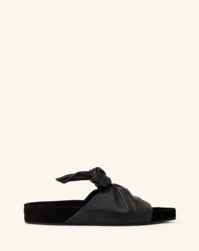 Lanvin Knotted Velvet Slippers In Black