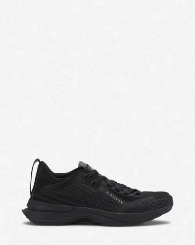 Lanvin L-i Mesh Sneakers In Black