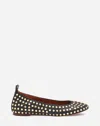 Lanvin La Ballerine En Cuir Avec Studs Pour Femme In Noir