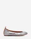 Lanvin La Ballerine En Cuir Effet Croco Pour Femme In Argent