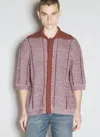 Lanvin Spread-collar Open-knit Cardigan In Red