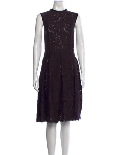 Pre-owned Lanvin Lace Pattern Knee-length Dress In Purple