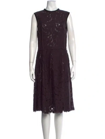 Pre-owned Lanvin Lace Pattern Knee-length Dress W/ Tags In Purple