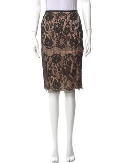 Pre-owned Lanvin Lace Pattern Knee-length Skirt In Multi
