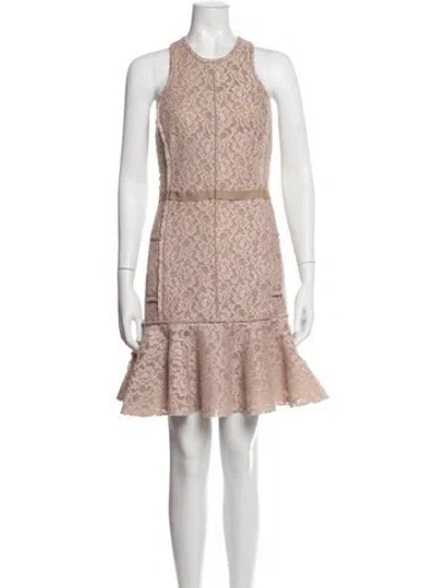 Pre-owned Lanvin Lace Pattern Mini Dress In Neutrals