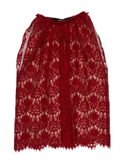 Pre-owned Lanvin Lace Pattern Mini Skirt In Red