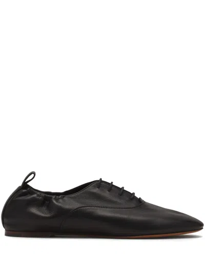 Lanvin Lace-up Ballet Flats In Black