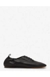 Lanvin Lace-up Leather Slippers In Black