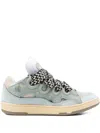 Lanvin Lace-up Leather Sneakers In Blue