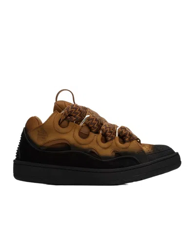 Lanvin Lace-up Logo Casual Sneakers In Black