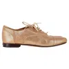 Lanvin Lace-up Oxford Shoes In Gold Leather In Brown