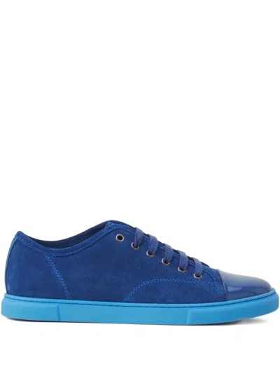 Lanvin Lace-up Panelled Sneakers In Blue