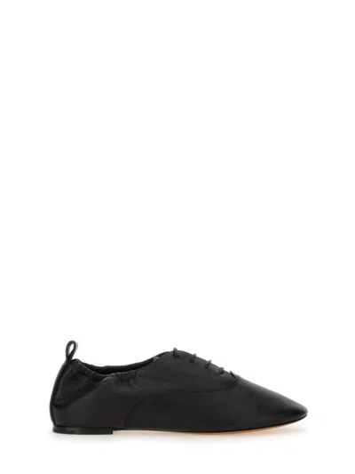Lanvin Lace-up Slipper With Pointed Toe In Black