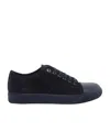 Lanvin Dbb1 Leather And Suede Sneakers In Black
