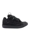 Lanvin Dark Blue Curb Sneakers In Black