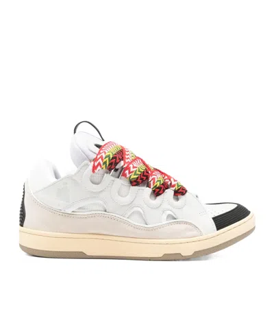 Lanvin Grey Lace Up Sneakers In Multi