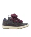 Lanvin Curb Sneakers In Leather With Snake Laces In Black