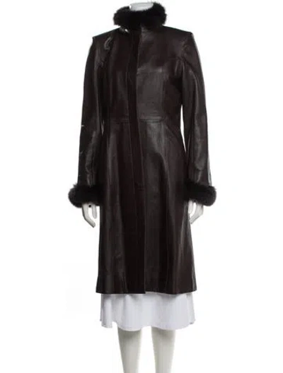 Pre-owned Lanvin Lamb Leather Coat In Brown