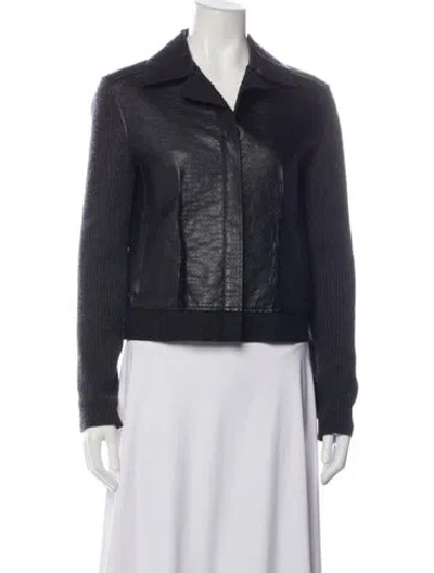 Pre-owned Lanvin Lamb Leather Jacket In Black