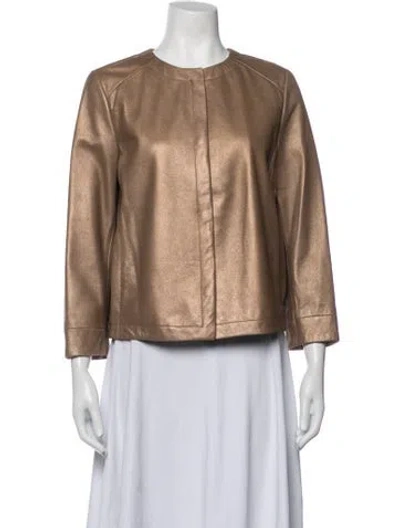 Pre-owned Lanvin Lamb Leather Jacket W/ Tags In Neutrals