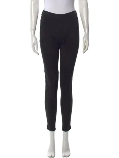 Pre-owned Lanvin Lamb Leather Skinny Leg Pants In Black