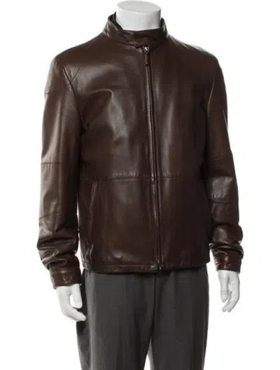 Pre-owned Lanvin Lambskin Jacket In Brown